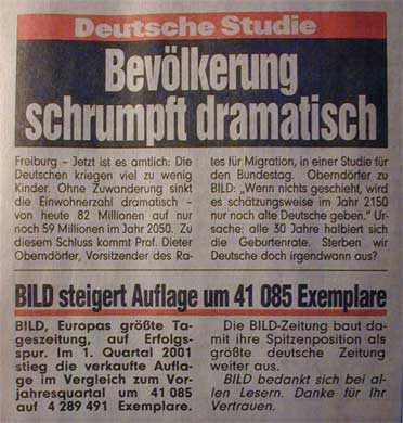 Bevölkerung schrumpft dramatisch