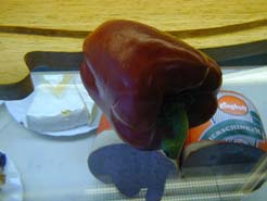 rote Paprika mit Wurst