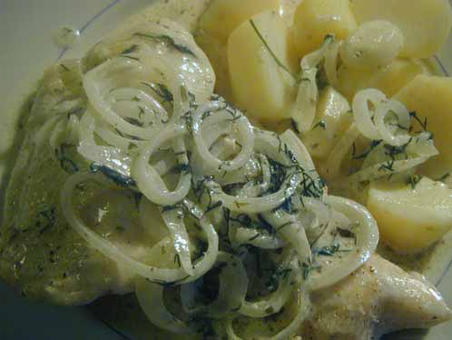 Fisch Zwiebeln Kartoffeln