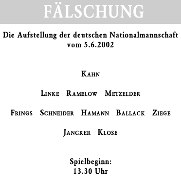 Fälschung von Feierfeil
